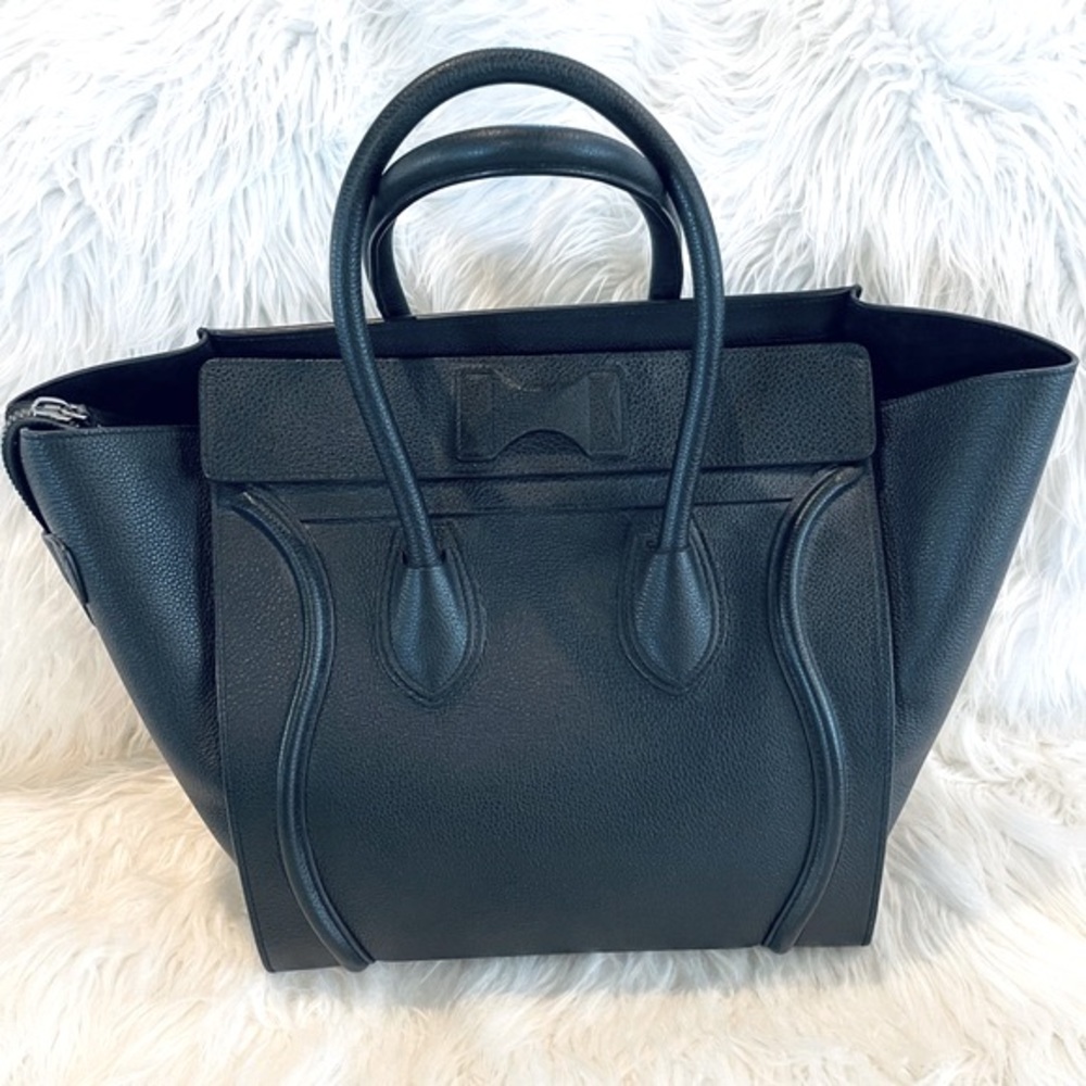Celine Mini Luggage Tote in Drummed Calfskin - black - Picture 4 of 9